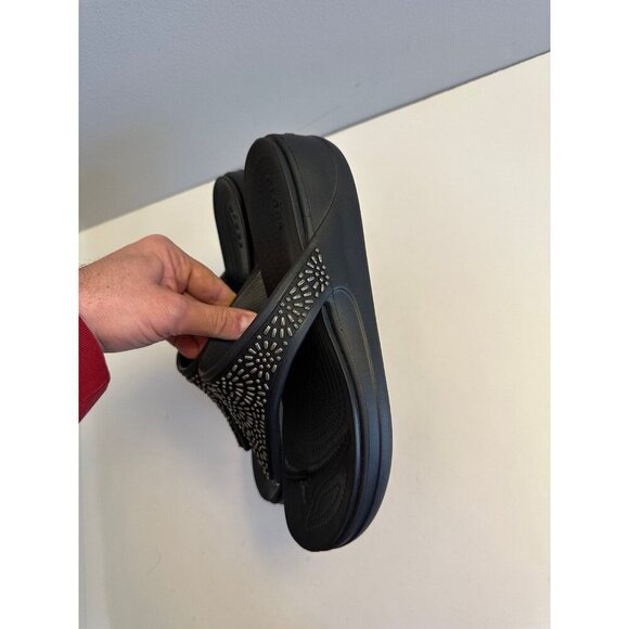 Crocs Monterey Diamnante Wedge Flipop Platform Sandal Size 10 - Picture 5 of 9
